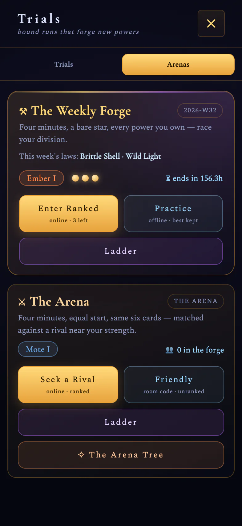 The Weekly Forge — division, ranked attempts and this week's laws